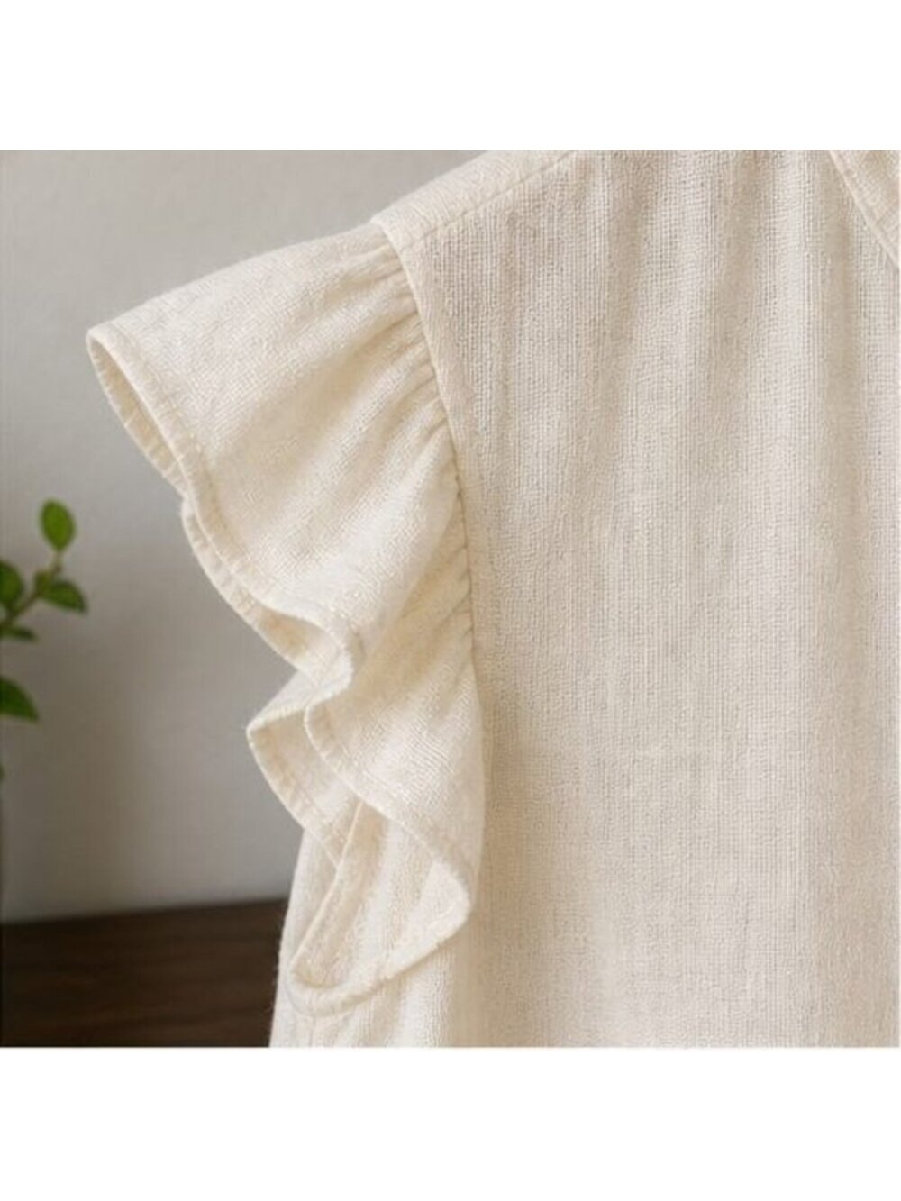 Cream Ruffle Blouse - Picture 5 of 6